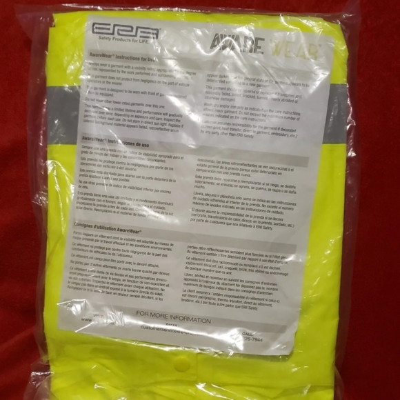 Safety Reflective Raincoat 61496 Class 3 Neon/Lime Size: XL/2XL no pockets - Picture 3 of 3